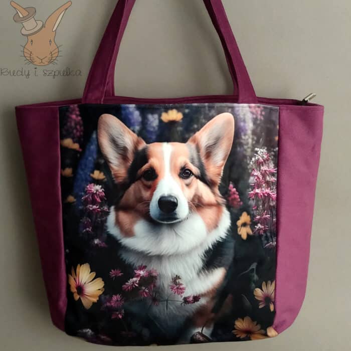 torebka welurowa welsh corgi