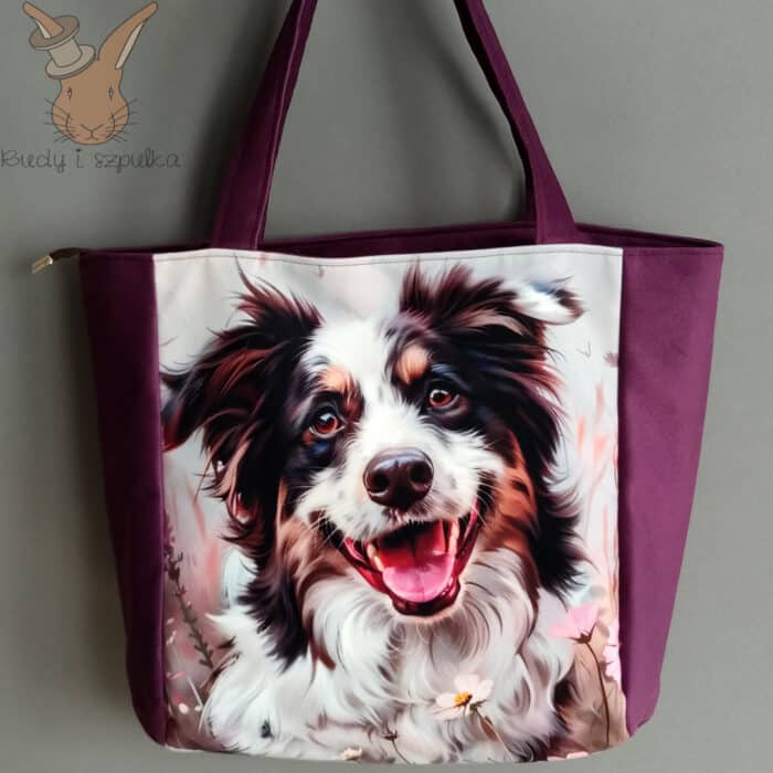 Torebka welurowa Owczarek Australijski