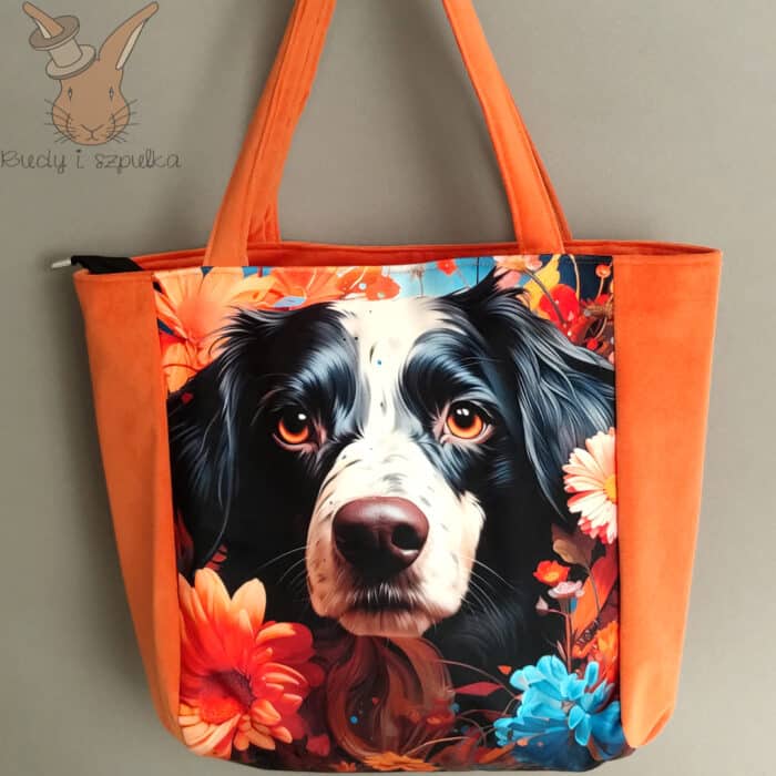 Torebka welurowa Border Collie