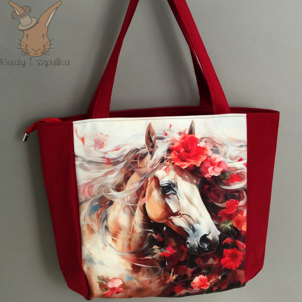 Torebka welurowa z koniem