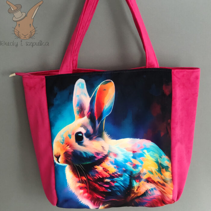 Torebka welurowa z królikiem