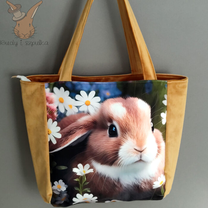 Torebka welurowa z królikiem