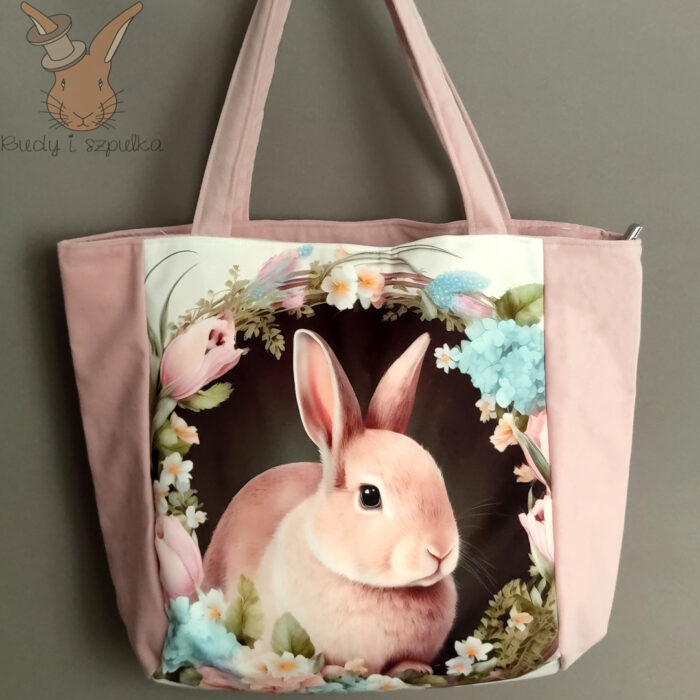 Torebka welurowa z królikiem